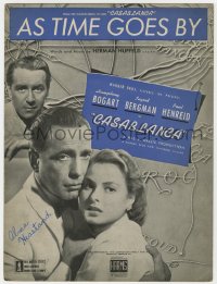 1p1006 CASABLANCA dark blue sheet music 1942 Humphrey Bogart, Ingrid Bergman, classic As Time Goes By!
