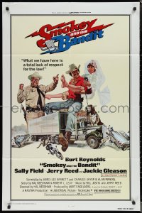 1p1614 SMOKEY & THE BANDIT 1sh 1977 Solie art of Burt Reynolds, Sally Field & Jackie Gleason!