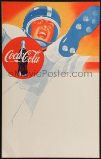 1p0262 COCA-COLA 14x22 special poster 1950s great art of young football player kicking, Coke!