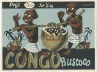 1p1023 CONGO BUSCOCO 10x14 Belgian advertising poster 1950s natives carrying coconut & chocolate!