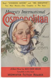 1p1024 COSMOPOLITAN 9x13 advertising poster 1939 cover art by Harrison Fisher, Voodoo Moon on back!