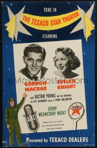 1p0170 TEXACO STAR THEATER 13x20 radio poster 1948 Gordon MacRae & Evelyn Knight on ABC every Wed.!