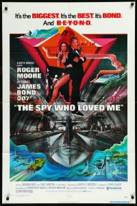 1p1617 SPY WHO LOVED ME 1sh 1977 great art of Roger Moore as James Bond by Bob Peak!