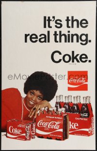 1p0237 COCA-COLA standee 1970s actress Teresa Graves advertising Coke, it's the real thing!
