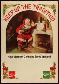 1p0020 COCA-COLA standee 1970s have it & Sprite on hand for Santa Claus, Keep Up the Tradition!