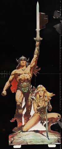 1p0021 CONAN THE BARBARIAN standee 1981 Arnold Schwarzenegger & sexy Sandahl Bergman by Casaro!