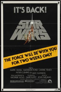 1p1622 STAR WARS NSS style 1sh R1981 A New Hope, The Force Will Be With You For Two Weeks Only!