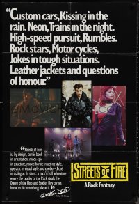 1p0942 STREETS OF FIRE teaser English 1sh 1984 Walter Hill directed, Michael Pare, Diane Lane, Dafoe!