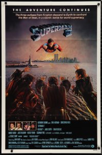 1p1626 SUPERMAN II studio style 1sh 1981 Christopher Reeve, Terence Stamp, great image of villains!