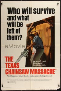 1p1630 TEXAS CHAINSAW MASSACRE 1sh 1974 Hooper cult classic slasher horror, Bryanston 1st release!