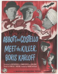 1p1182 ABBOTT & COSTELLO MEET THE KILLER BORIS KARLOFF English trade ad 1949 scared Bud & Lou!