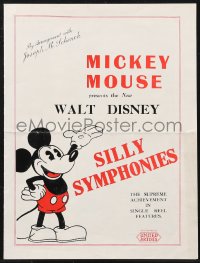 1p1206 SILLY SYMPHONY English trade ad 1930s Walt Disney's Mickey Mouse with pie-cut eyes, rare!