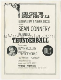 1p1209 THUNDERBALL world premiere English trade ad 1965 Sean Connery as James Bond, ultra rare!