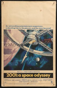 1p0413 2001: A SPACE ODYSSEY WC 1968 Stanley Kubrick classic, art of space wheel by Bob McCall!