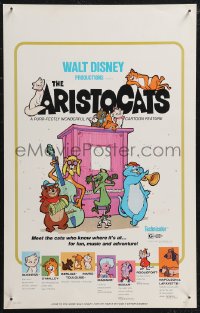 1p0416 ARISTOCATS WC 1971 Walt Disney feline jazz musical cartoon, great colorful image!