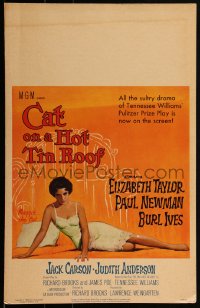 1p0424 CAT ON A HOT TIN ROOF WC 1958 classic artwork of Elizabeth Taylor as Maggie the Cat!