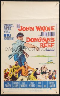 1p0434 DONOVAN'S REEF WC 1963 great art of punching sailor John Wayne, directed by John Ford!