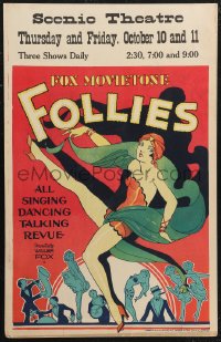 1p0449 FOX MOVIETONE FOLLIES OF 1929 WC 1929 sexy deco art of dancing girl with turban & shawl, rare!