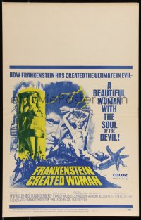 1p0450 FRANKENSTEIN CREATED WOMAN WC 1967 Peter Cushing, Susan Denberg had the soul of the Devil!