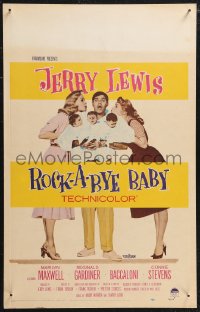 1p0499 ROCK-A-BYE BABY WC 1958 Jerry Lewis with Marilyn Maxwell, Connie Stevens, and triplets!
