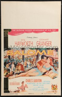 1p0501 SALOME WC 1953 art of sexy reclining Rita Hayworth romanced by Stewart Granger!