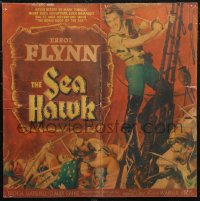 1p0503 SEA HAWK WC 1940 Michael Curtiz directed, cool art of swashbuckler Errol Flynn with sword!