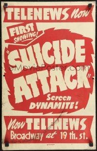1p0515 SUICIDE ATTACK local theater WC 1951 World War II documentry, screen dynamite, ultra rare!