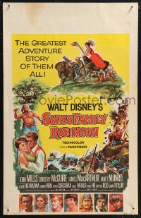1p0518 SWISS FAMILY ROBINSON WC 1960 John Mills, Walt Disney family fantasy classic, great art!