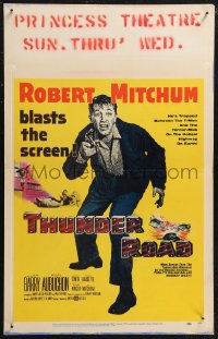 1p0522 THUNDER ROAD WC 1958 moonshiner Robert Mitchum trapped between T-Men & Terror Mob!
