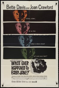 1p1646 WHAT EVER HAPPENED TO BABY JANE? 1sh 1962 Robert Aldrich, Bette Davis & Joan Crawford!
