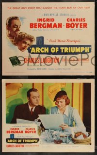 1p1296 ARCH OF TRIUMPH 8 LCs 1947 Ingrid Bergman, Charles Boyer, w/great casino gambling image!