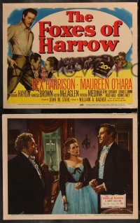 1p1304 FOXES OF HARROW 8 LCs 1947 Rex Harrison & pretty Maureen O'Hara in New Orleans Louisiana!