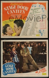 1p1333 STAGE DOOR CANTEEN 8 LCs 1943 Harpo Marx, Merle Oberon & United Artists WWII all-stars!