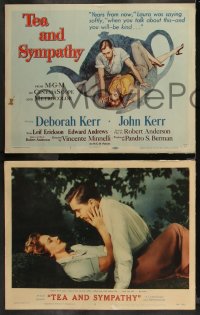 1p1334 TEA & SYMPATHY 8 LCs 1956 Deborah Kerr & John Kerr includes tc w/ Gale art & classic tagline!