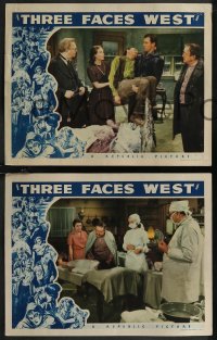 1p1359 THREE FACES WEST 3 LCs 1940 great images of John Wayne, Sigrid Gurie & Charles Coburn!