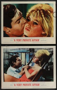 1p1336 VERY PRIVATE AFFAIR 8 LCs 1962 Louis Malle's Vie Privee, c/u Brigitte Bardot & Mastroianni!