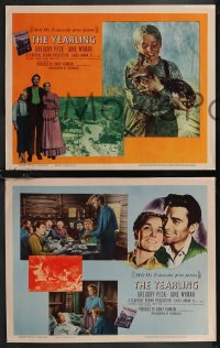 1p1360 YEARLING 3 LCs 1946 Gregory Peck, Jane Wyman, Claude Jarman Jr. & baby deer, classic!