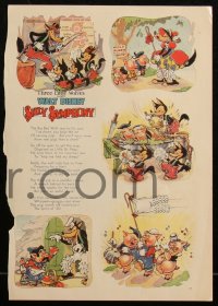 1p0863 THREE LITTLE WOLVES 14x18 progressive plates 1936 Walt Disney Silly Symphony cartoon!