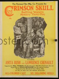 1p0551 CRIMSON SKULL pressbook 1921 colored cowboys Anita Bush & Lawrence Chenault, lost film!
