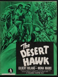 1p1664 DESERT HAWK pressbook 1944 Roland, Columbia desert adventure serial, Cravath art, rare!