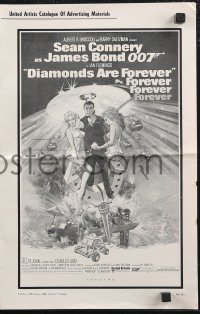 1p1665 DIAMONDS ARE FOREVER pressbook 1971 McGinnis art of Sean Connery as James Bond 007!