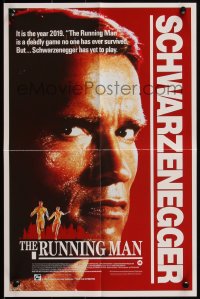 1p1137 RUNNING MAN English presskit w/ 5 stills 1987 Arnold Schwarzenegger, includes 12x18 poster!
