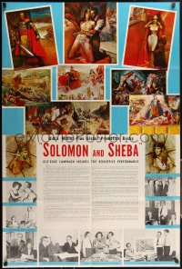 1p1179 SOLOMON & SHEBA Boxoffice promo brochure 1959 Brynner, Lollobrigida, unfolds to 28x42 poster!