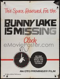 1r0845 BUNNY LAKE IS MISSING 30x40 1965 cool Saul Bass countdown clock art, very rare!