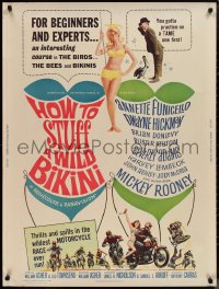 1r0849 HOW TO STUFF A WILD BIKINI 30x40 1965 sexy Annette Funicello, Keaton, biker & bikini art!