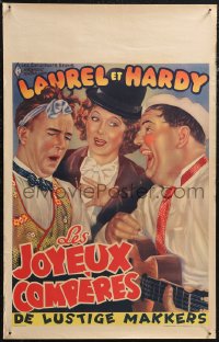 1r0243 THEM THAR HILLS Belgian R1950s great different art of wacky Laurel & Hardy + Mae Busch!
