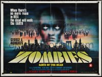 1r0456 DAWN OF THE DEAD British quad 1980 Romero's Zombies, no more room in HELL, Chantrell art!