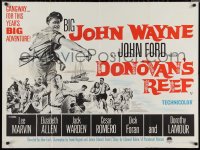 1r0457 DONOVAN'S REEF British quad 1963 John Ford, great art of punching sailor John Wayne & Lee Marvin!