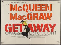 1r0463 GETAWAY British quad 1972 Steve McQueen, Ali McGraw, different escape art & very rare!
