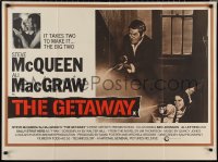 1r0462 GETAWAY British quad 1972 Steve McQueen & Ali McGraw in gunfight, Sam Peckinpah classic!